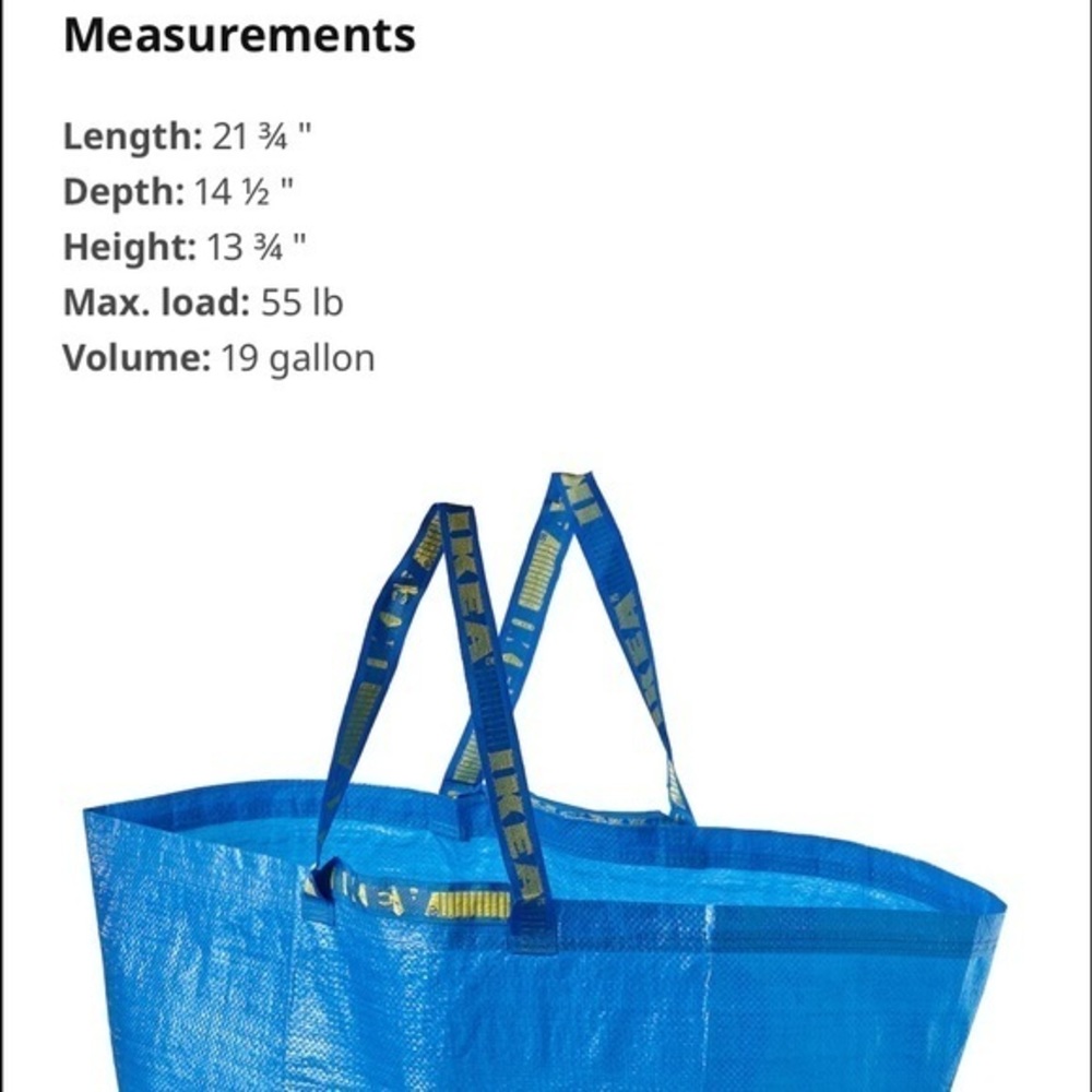 5 sturdy Ikea Frakta Bags storage holiday storage spring cleaning toy storage - Picture 2 of 2